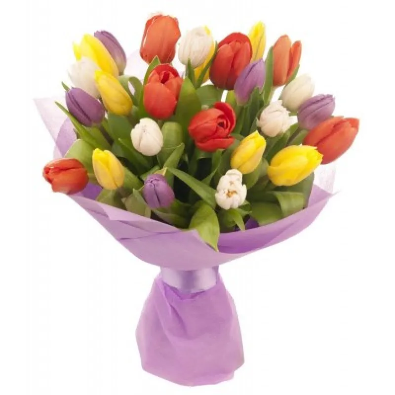 Букет из 21 тюльпана в Фетре, доставка Серафимович